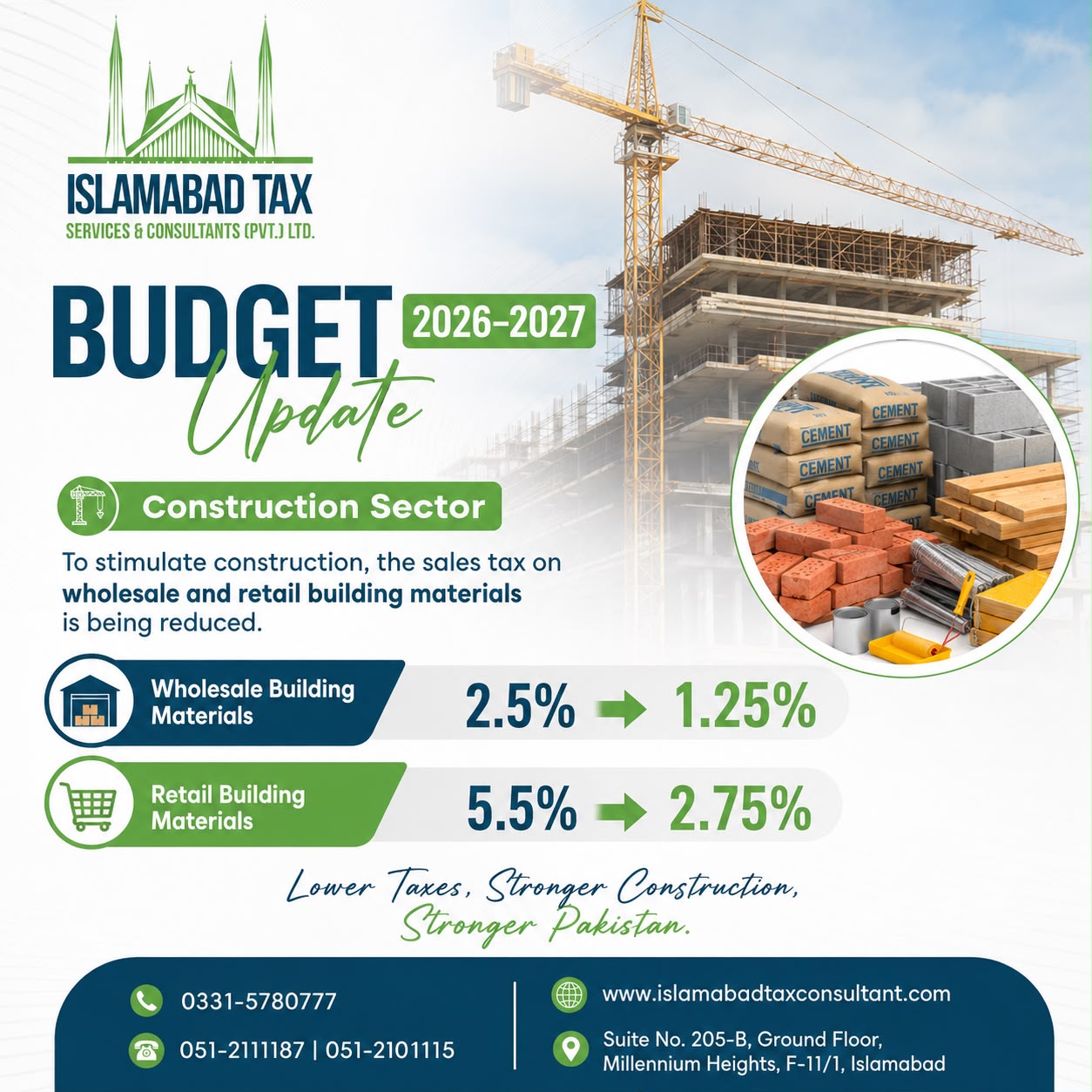 Construction Sector Sales Tax Cut